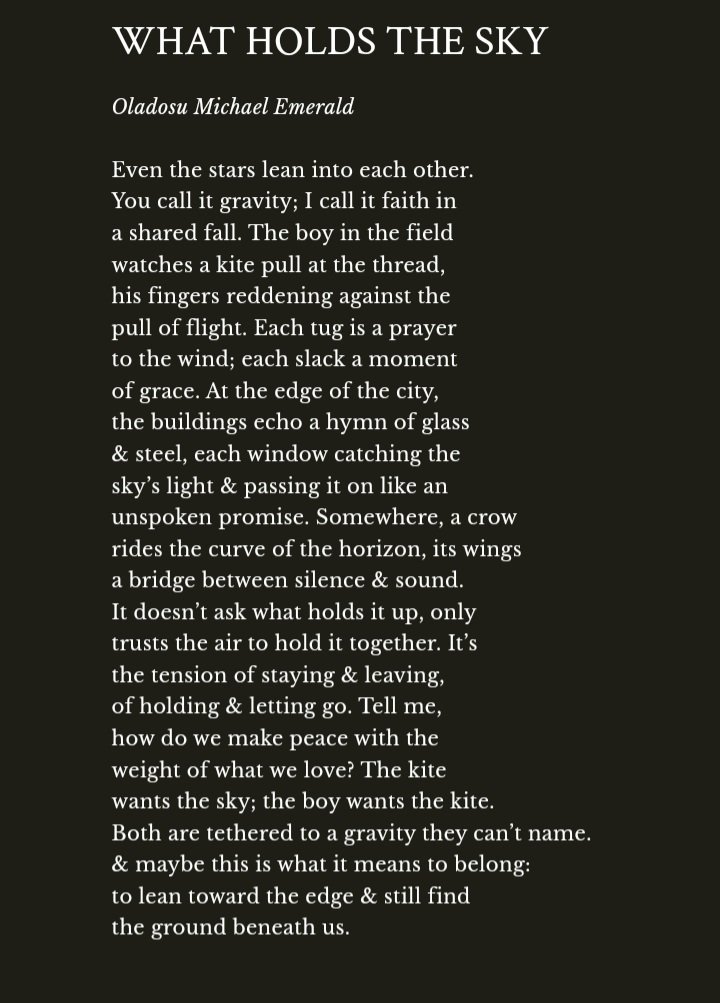Garricologist (@garricologist) on Twitter photo My poem, "What Holds the Sky," was published in the latest issue of <a href="/themarrowpoetry/">The Marrow International Poetry</a>. Thanks to the editorial team.
themarrowpoetry.com/issue-four/wha… My poem, "What Holds the Sky," was published in the latest issue of <a href="/themarrowpoetry/">The Marrow International Poetry</a>. Thanks to the editorial team.
themarrowpoetry.com/issue-four/wha…