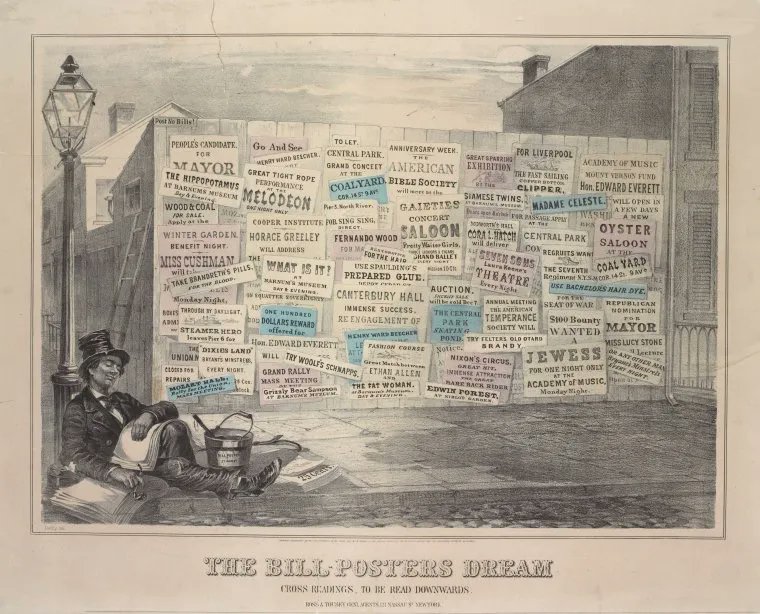 djbduncan's tweet image. "Why did everyone think it was so funny?" A little blog I wrote about The Bill-Poster's Dream - an example of the nineteenth-century genre of art depicting walls covered in posters.
open.substack.com/pub/scrapsando…
