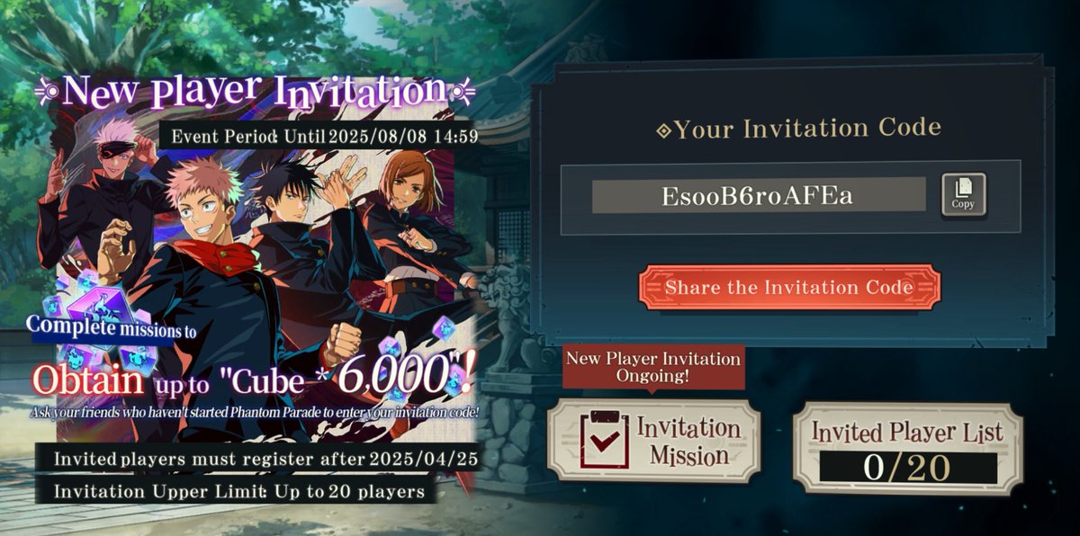 cursesoup's tweet image. Europe server! #jjkphanpara #jjkphanparaeurope #invitationcode
I got “Eso” in my code so it’s good luck lol