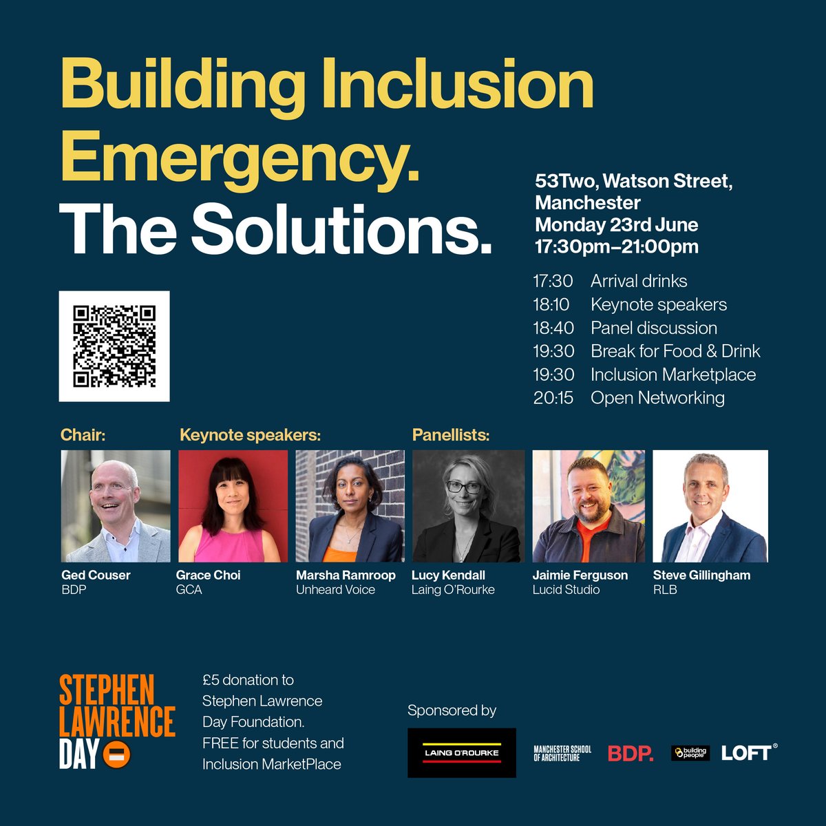 Only a week to go folks, A great panel confirmed and free food &amp; drink. What could be better for a Monday evening? Scan QR code below for last few tickets