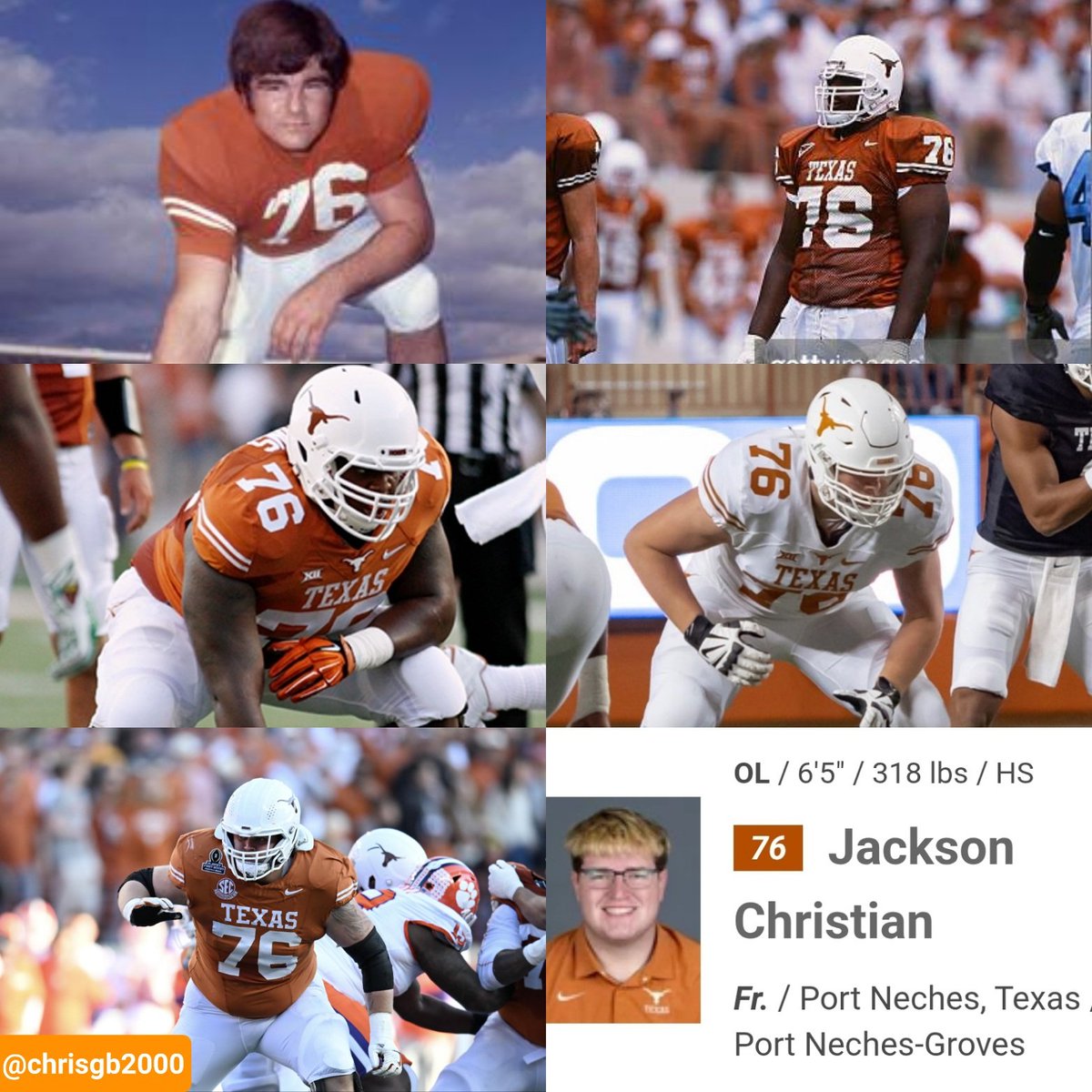 Chris Bennett (CB) (@chrisgb002000) on Twitter photo Its Jerry Sisemore Derrick Dockery Kent Perkins Reese Moore <a href="/HaydenConner/">Hayden Conner</a> <a href="/JackC_25/">Jackson Christian</a> days until <a href="/TexasFootball/">Texas Football</a> #76 Days 🤘🏻 Its Jerry Sisemore Derrick Dockery Kent Perkins Reese Moore <a href="/HaydenConner/">Hayden Conner</a> <a href="/JackC_25/">Jackson Christian</a> days until <a href="/TexasFootball/">Texas Football</a> #76 Days 🤘🏻