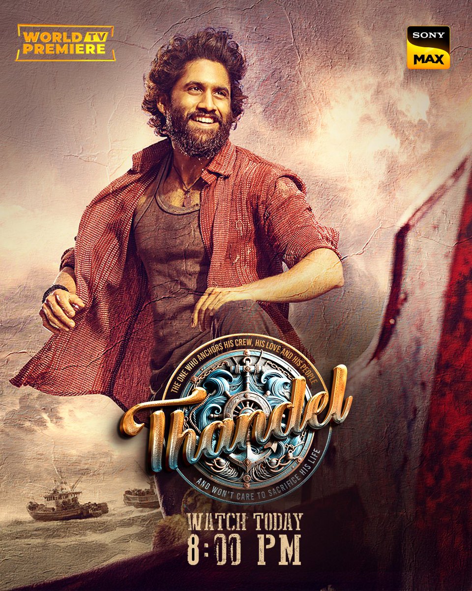 #thandel world tv premiere on <a href="/SonyMAX/">Sony MAX</a> 8pm tonight . #dhulakotteyala