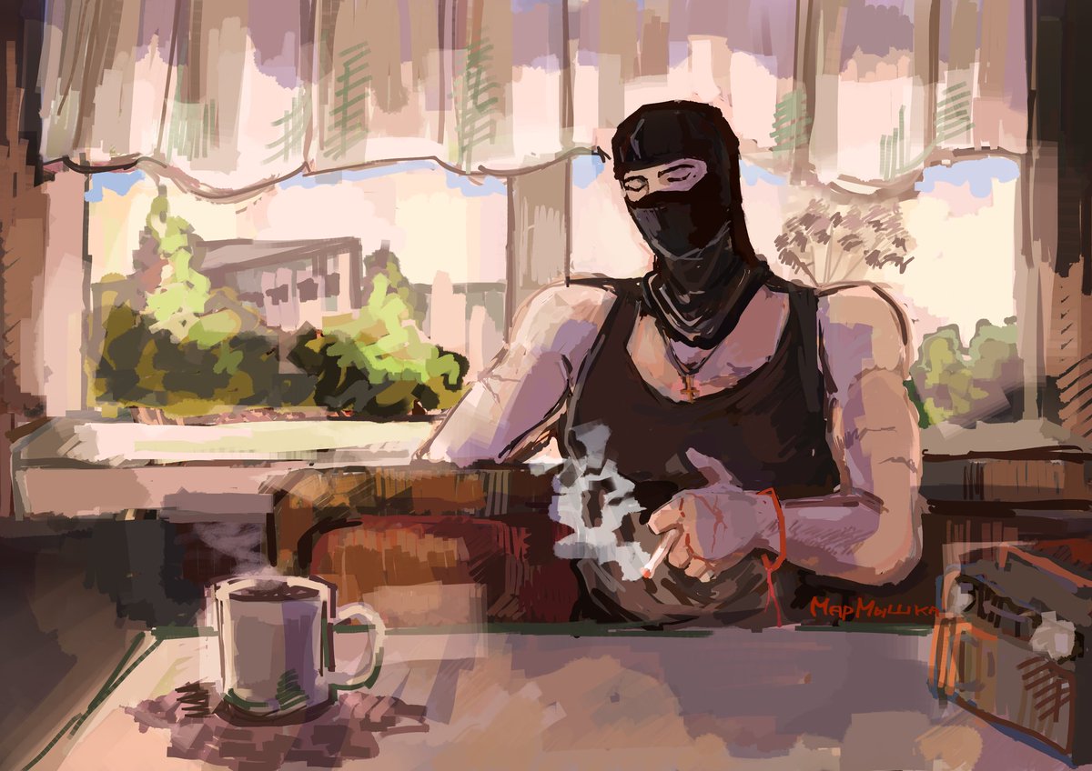 ☀️☕🚬
#oc #digitalart