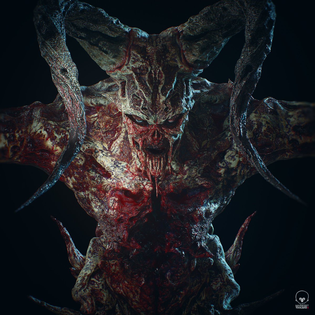 johnkatehis's tweet photo. "Born from the depths of a fevered nightmare"
New render from my "Blood Demon" character
More info: https://t.co/hlHnLAPl79

-
#zbrush  #substancepainter  #toolbag  #3dart #darkart #3dart #3dartist #cgi #characterdesign #3dtextures #digitalsculpting #Sculpture #conceptart https://t.co/nwC71e0MbX