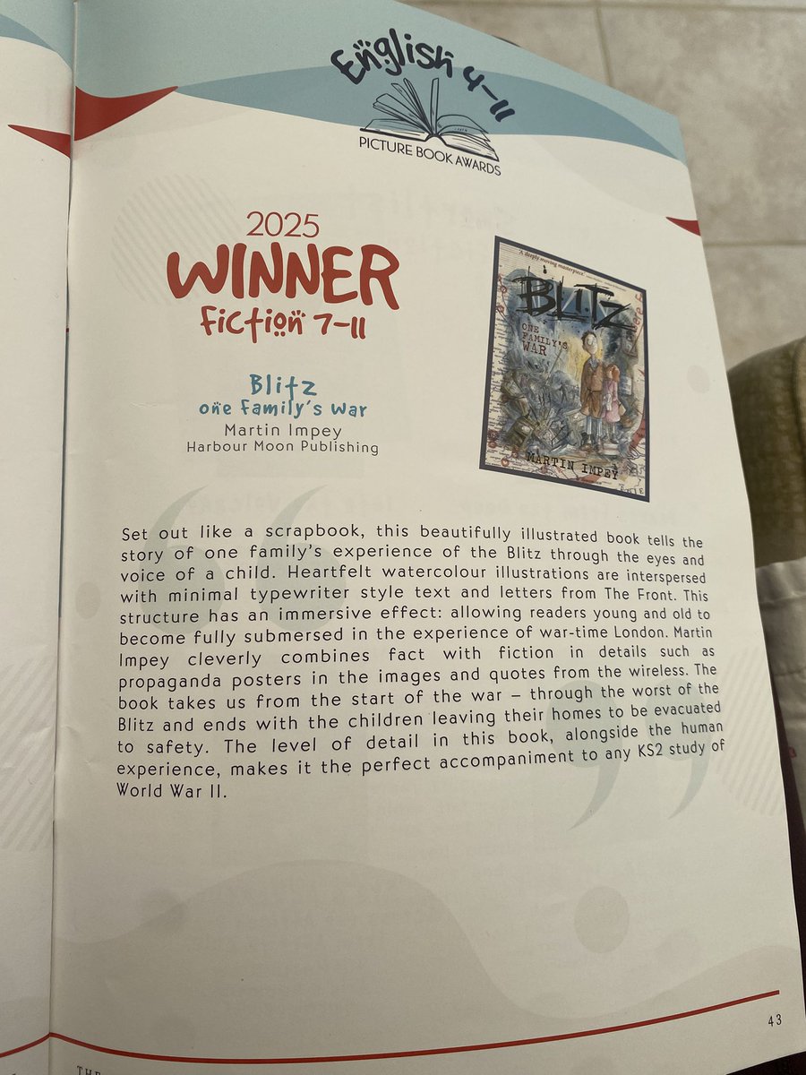 Amy Greatrex (@amygreatrex_rfp) on Twitter photo Highly recommend <a href="/Martin_Impey/">Martin Impey</a> ‘Blitz’ for #KS2 and older, full of rich details, depicting the experience from the child’s POV and flooded with the brevity of emotion. It’s an absolute gift for us all. Was so amazing to meet you Martin, truly inspiring work! #readingforpleasure Highly recommend <a href="/Martin_Impey/">Martin Impey</a> ‘Blitz’ for #KS2 and older, full of rich details, depicting the experience from the child’s POV and flooded with the brevity of emotion. It’s an absolute gift for us all. Was so amazing to meet you Martin, truly inspiring work! #readingforpleasure