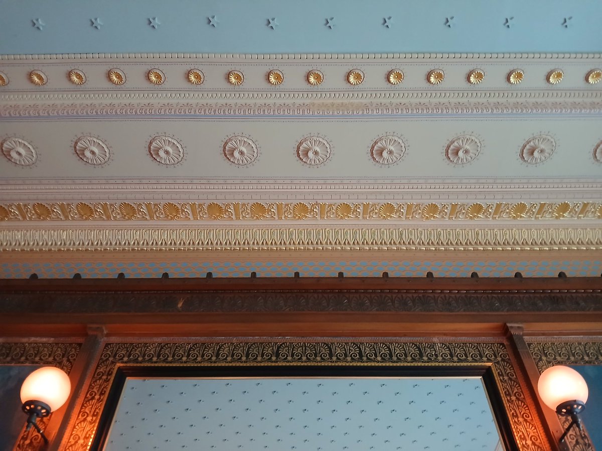 CSbungo's tweet image. Just been a wee traipse up the hill to Alexander 'Greek' Thomson's Holmwood House, now in the hands of @N_T_S. Haven't seen it since the restoration was completed. Stunning design everywhere and all matches my new tattoo! 😋 #Glasgow #Heritage #Architecture 🏛🐦🌳🔔🐟