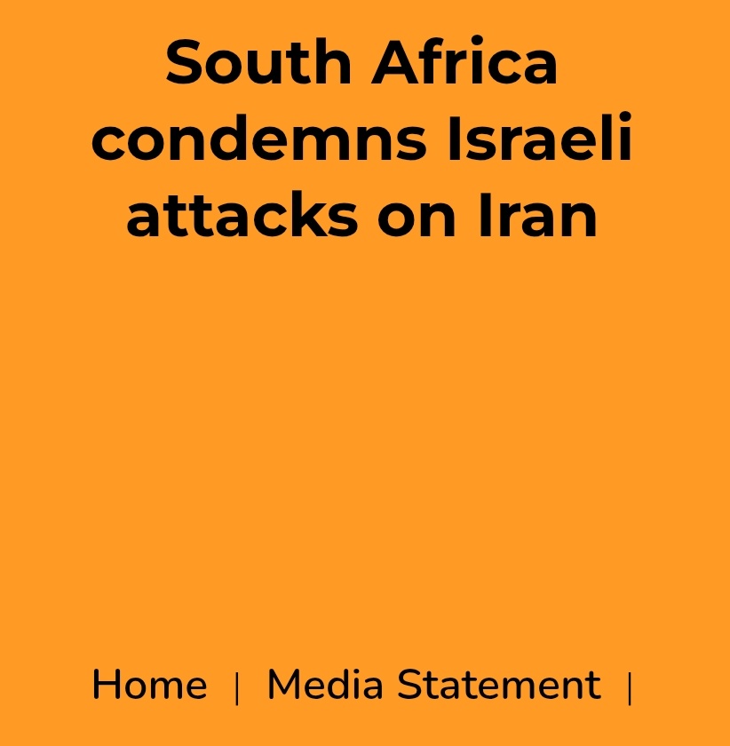 Salaamedia (@salaamedia) on Twitter photo #Iran | <a href="/DIRCO_ZA/">DIRCO South Africa</a> : South Africa condemns Israeli attacks on Iran, extends condolences to the government of Iran, the families of all victims. South Africa calls for a peaceful resolution and supports ongoing bilateral discussions, such as those between the USA and Iran, and #Iran | <a href="/DIRCO_ZA/">DIRCO South Africa</a> : South Africa condemns Israeli attacks on Iran, extends condolences to the government of Iran, the families of all victims. South Africa calls for a peaceful resolution and supports ongoing bilateral discussions, such as those between the USA and Iran, and