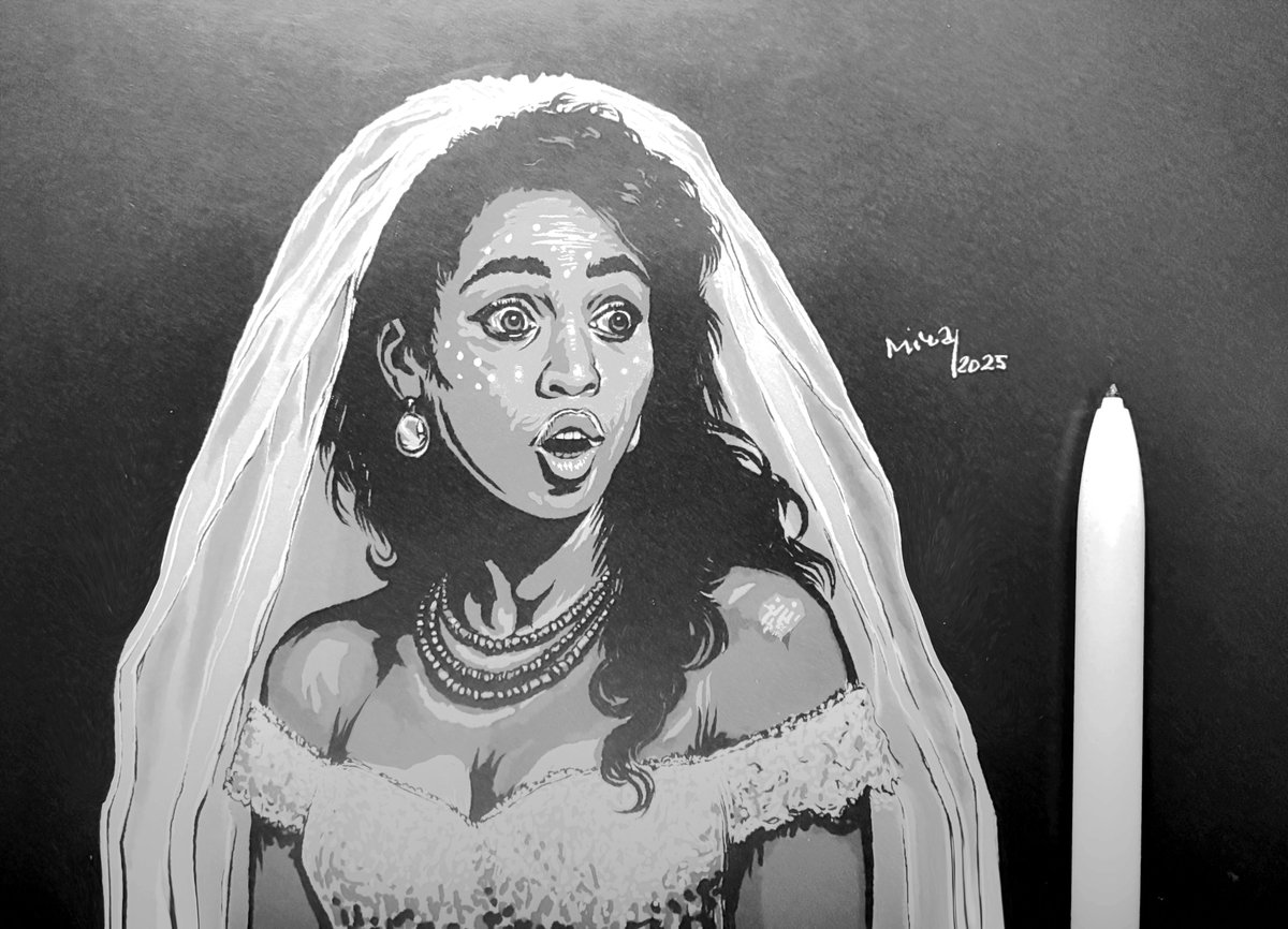 metacitizen's tweet image. Surprised Bride, e-ink #inkdrawing #reMarkablePaper #TheDailySketch