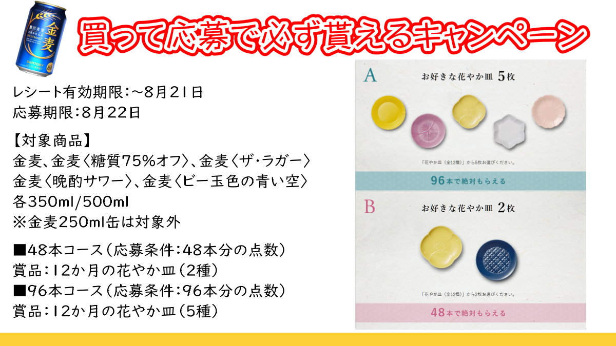 N*i様 金麦花やか皿 12皿分 240点 応募券レシート 金麦花やか皿2枚