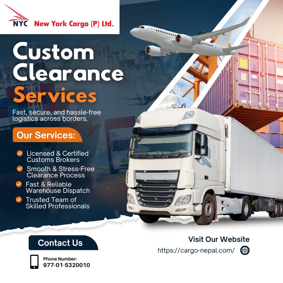 Shipping made easy with NYC New York Cargo! 🚚✨ Fast customs clearance, secure transport &amp; expert handling—your goods are in safe hands. 📍Thamel, KTM | 📞01-5320010 🌐 cargo-nepal.com
#NYCCargo #GlobalDelivery #FastAndReliable #ExportFromNepal