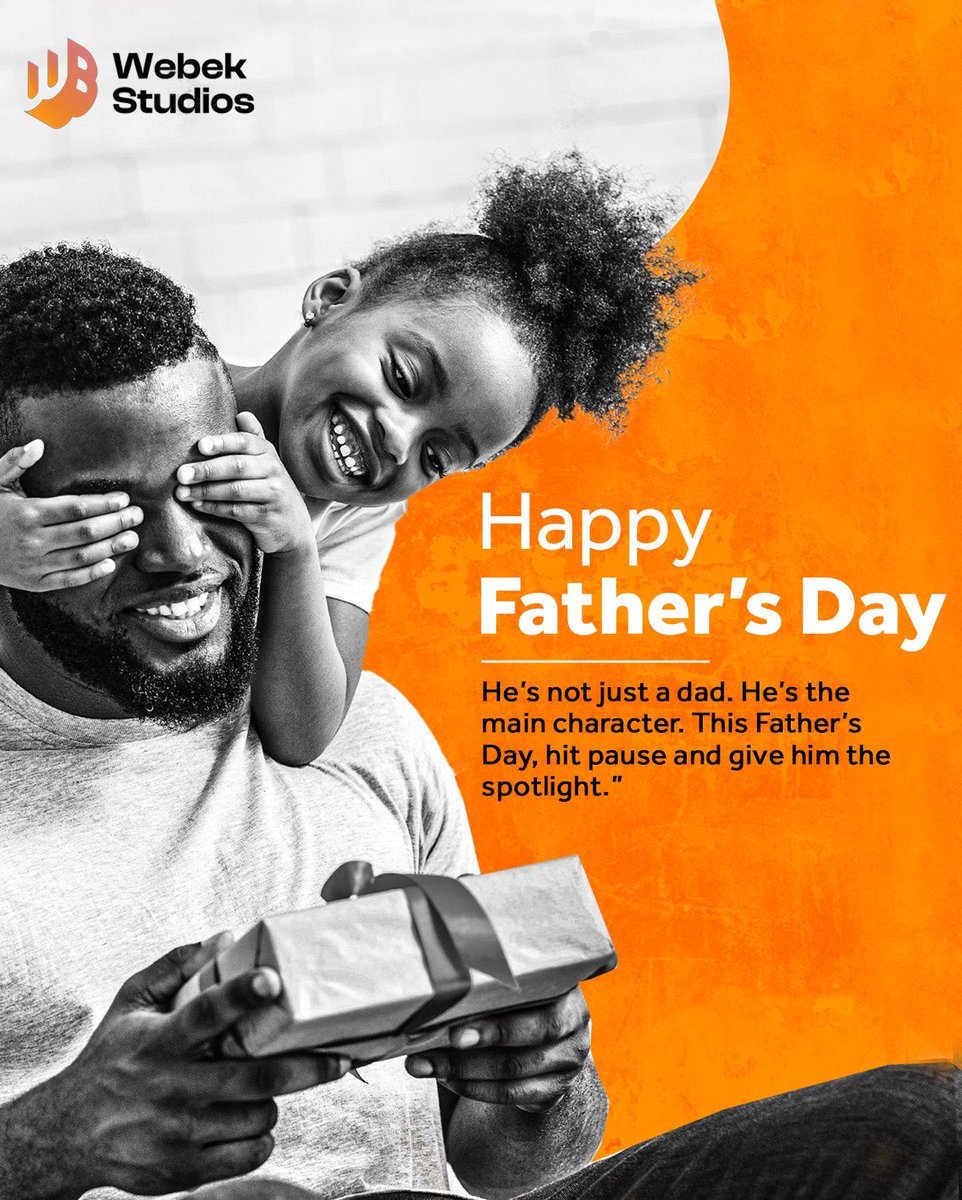 WebekStudios_NG's tweet photo. To the men that bear us on their shoulders; that work tirelessly; that protect
To the men that love with a love that knows no bound
To the men that live sacrificially daily 

We see you, we appreciate you and we love you! 
Happy Father’s Day!
#webekstudios #fathersday #superdads https://t.co/GQ55m0Oyty