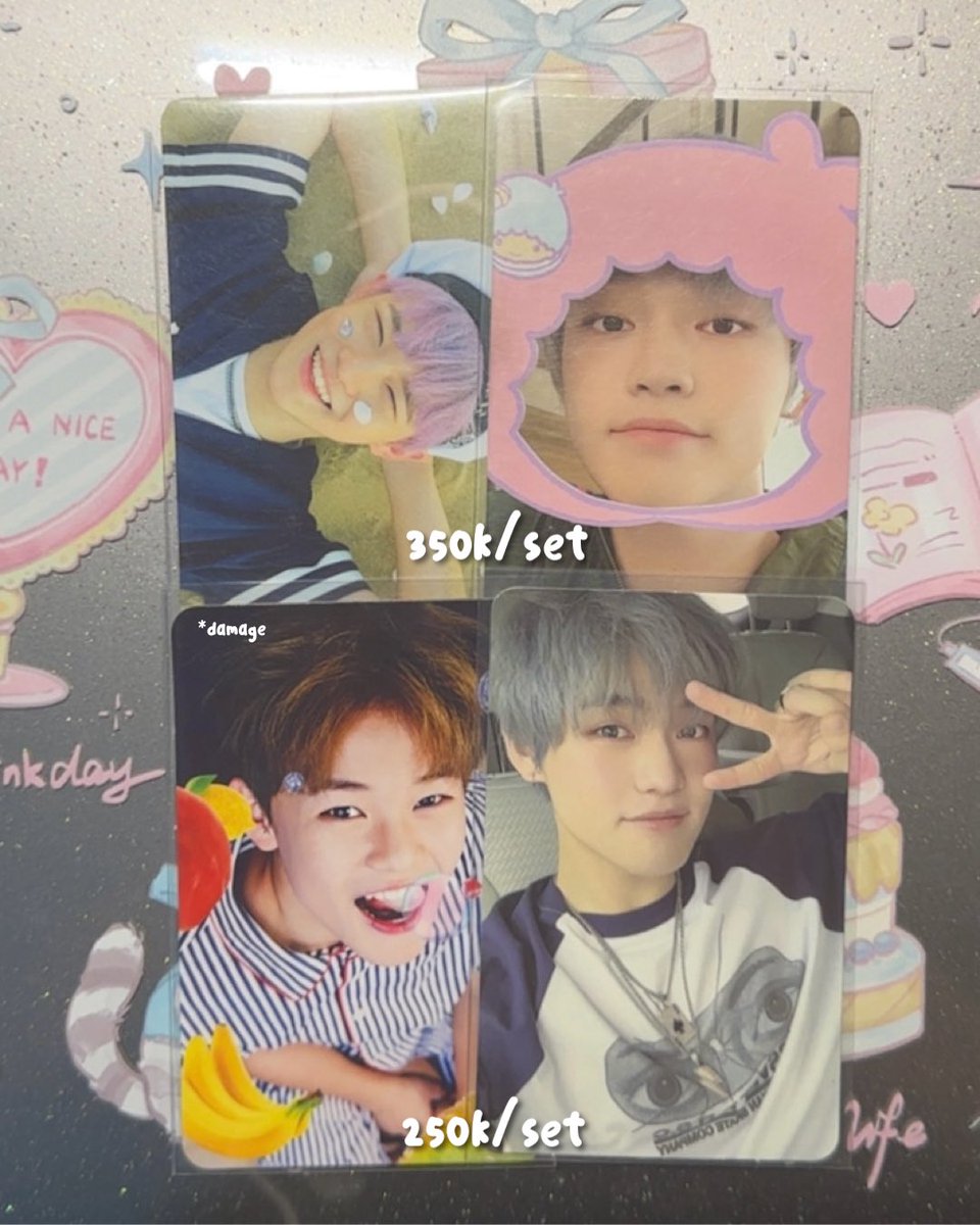 wts // want to sell

aab pc nct dream chenle 

꒰🏠꒱ banjarmasin
꒰💸꒱ inc all after voc fashion
#. photocard pop up chewing gum we young sanrio pob sanrio acrylic standee