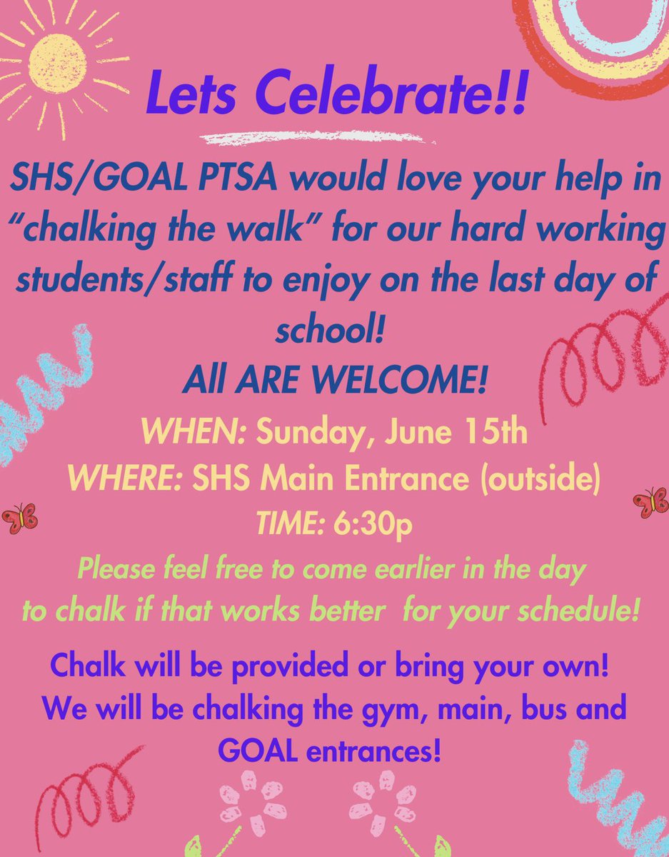 Schroeder / GOAL PTSA (@schroederptsa) on Twitter photo Would love your help today for a quick chalking celebrating our kids last day of school !!
Senior parents pls come to chalk class of 2025 wishes! <a href="/GOALisGreat/">WebsterGOAL</a> <a href="/SchroederHS/">Webster Schroeder HS</a> Would love your help today for a quick chalking celebrating our kids last day of school !!
Senior parents pls come to chalk class of 2025 wishes! <a href="/GOALisGreat/">WebsterGOAL</a> <a href="/SchroederHS/">Webster Schroeder HS</a>