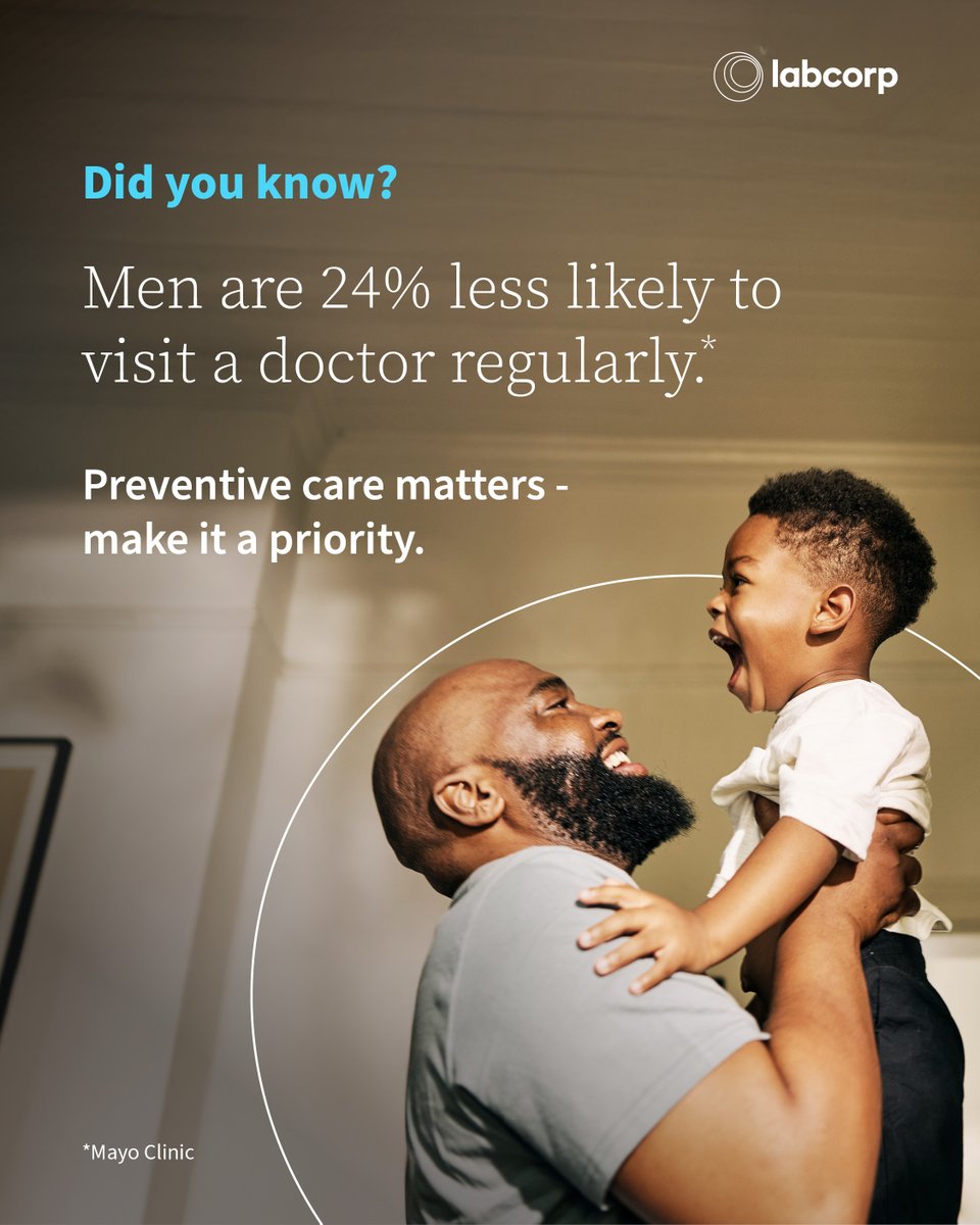 Labcorp's tweet image. This Father’s Day, encourage your loved ones to make their health a priority. Preventive checkups can help identify issues early and support long-term wellness.
 
Check out our preventive health checklist: spr.ly/60104MRIo
 
#MensHealthMonth #FathersDay