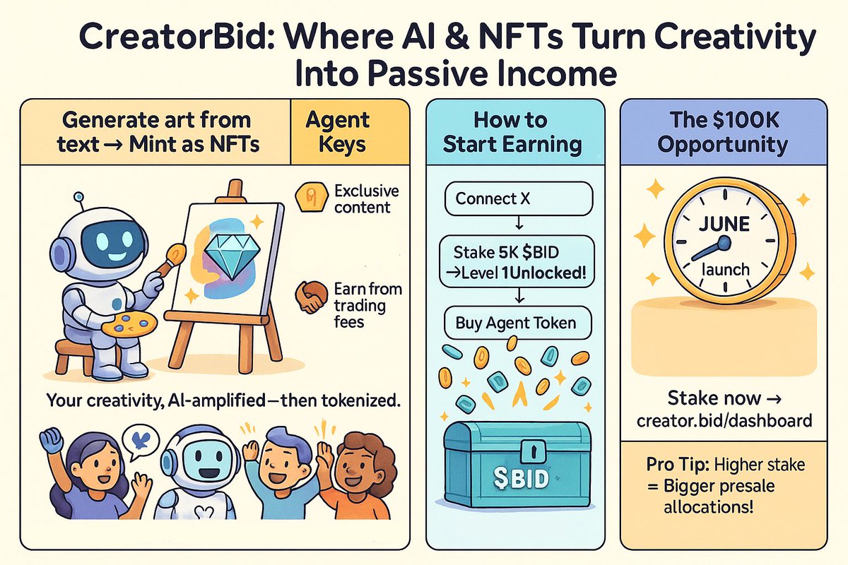 What if you could 10x your investment by backing the next viral AI agent at just a $100K valuation?

CreatorBid is where AI meets Web3, built for creators who want more than likes.

Stake just 5,000 $BID to unlock exclusive presales, airdrops &amp; creator tools.