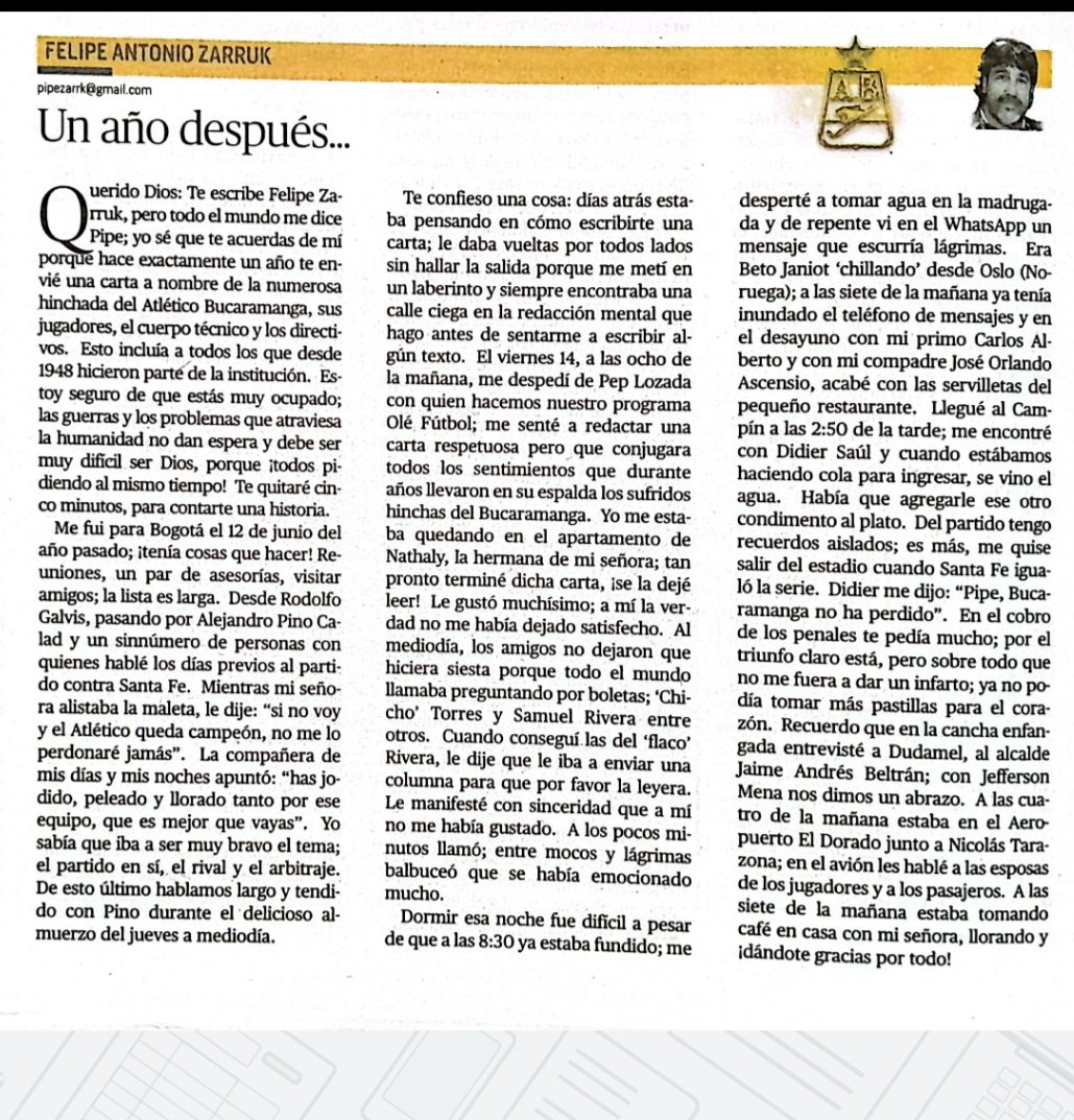Felipe Zarruk Diazgranados (@pipezarruk) on Twitter photo Columna de hoy en Vanguardia <a href="/vanguardiacom/">Vanguardia</a> dedicada al <a href="/ABucaramanga/">Atlético Bucaramanga</a>. <a href="/FabianReporta/">Fabián Blanco</a> <a href="/fabianmendozav/">Fabián Mendoza</a> <a href="/JoseOrdonezJr/">MundoJoseOrdoñez</a> <a href="/EmiroAriasBueno/">Emiro Arias</a> <a href="/kenneth_garay/">kenneth garay</a> <a href="/MauroStats/">MauroStats</a> <a href="/NelsonBedoyaSan/">Nelson Bedoya - VIDEOS DEL FPC</a> @Bucaros <a href="/VidalAbreo/">𝑽𝒊𝒅𝒂𝒍 𝑯𝒖𝒎𝒃𝒆𝒓𝒕𝒐 𝑨𝒃𝒓𝒆𝒐</a> Columna de hoy en Vanguardia <a href="/vanguardiacom/">Vanguardia</a> dedicada al <a href="/ABucaramanga/">Atlético Bucaramanga</a>. <a href="/FabianReporta/">Fabián Blanco</a> <a href="/fabianmendozav/">Fabián Mendoza</a> <a href="/JoseOrdonezJr/">MundoJoseOrdoñez</a> <a href="/EmiroAriasBueno/">Emiro Arias</a> <a href="/kenneth_garay/">kenneth garay</a> <a href="/MauroStats/">MauroStats</a> <a href="/NelsonBedoyaSan/">Nelson Bedoya - VIDEOS DEL FPC</a> @Bucaros <a href="/VidalAbreo/">𝑽𝒊𝒅𝒂𝒍 𝑯𝒖𝒎𝒃𝒆𝒓𝒕𝒐 𝑨𝒃𝒓𝒆𝒐</a>