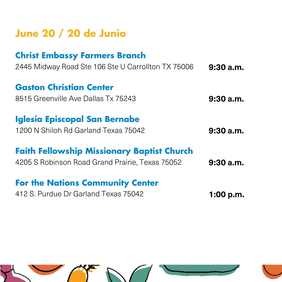Take a look at this week's Mobile Community Pantry locations. Food will be distributed on a first-come, first-served basis. For more information and other sites, please visit hubs.li/Q03s69CG0
#CCDallas