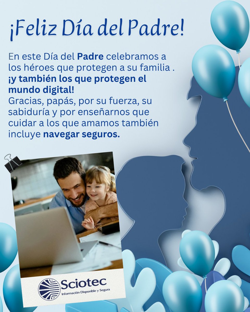 En Sciotec les deseamos un 💙 ¡Feliz Día del Padre! 💙 

#DíaDelPadre #PapásEnTecnología #CiberseguridadConAmor 
#SeguridadInformatica #Sciotec #Ciberseguridad #PapásTI #HéroesDigitales