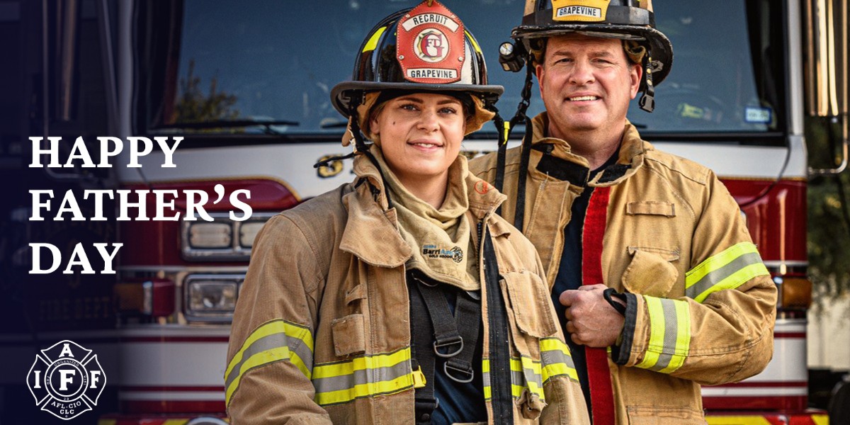 Happy Father's Day to all the #firefighter dads! Your bravery is inspiring! 👨‍🚒🧡

Pictured below: Grapevine, TX Local 3113 members Morris Leondar and Marissa Sauble - father &amp; daughter #firefighters in the Grapevine FD. Read their story: brnw.ch/21wTpHD