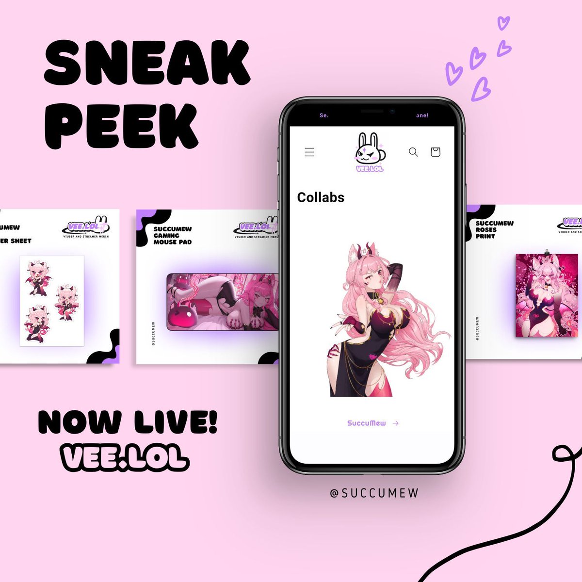 ૮꒰˶ᵔ ᗜ ᵔ˶꒱ა  Did you catch <a href="/SuccuMew/">🐱⛓️🥀 Mew!【DEBUT SUBATHON】</a>'s Merch Drop?

Don't miss out on your chance to snag a Succumew Daki!

⇢ Tag us in the merch you snagged!

⇢ vee.lol/collections/su…

#VtuberEN #VTuberUprising #MerchDrop #VTuberAssets #Vtubers