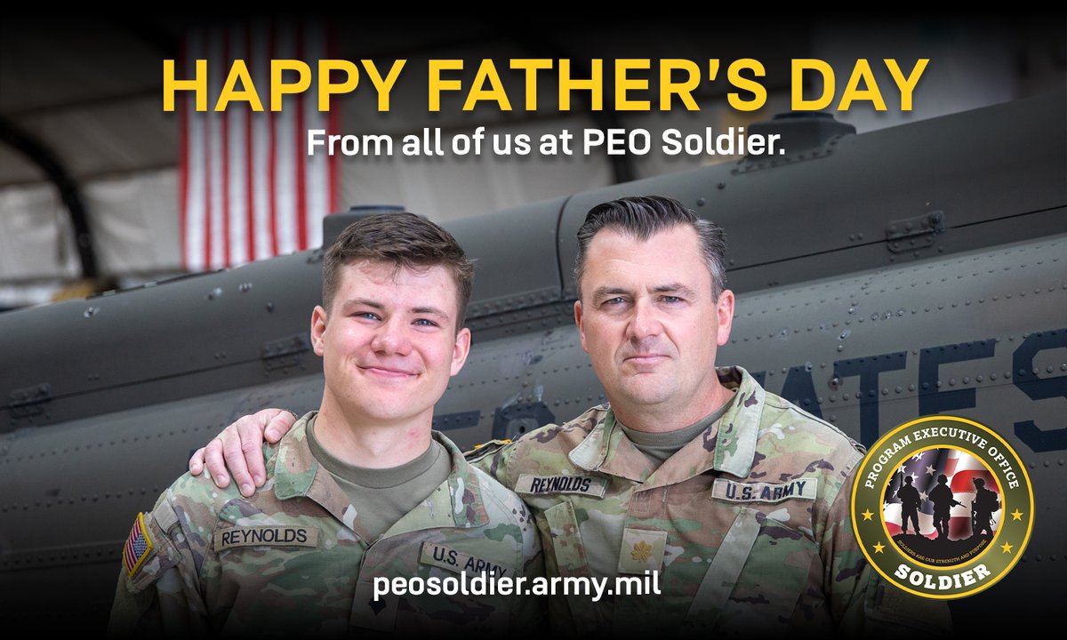 🪖👨‍👧‍👦 This #FathersDay, PEO Soldier salutes the dads who serve—on duty &amp; at home. Your strength, sacrifice &amp; leadership shape the force &amp; the future.

Thank you for all you do.

#ArmyStrong #PEOSoldier #DadsWhoServe #MilitaryFamily #ThankYouDad 🇺🇸🎖️