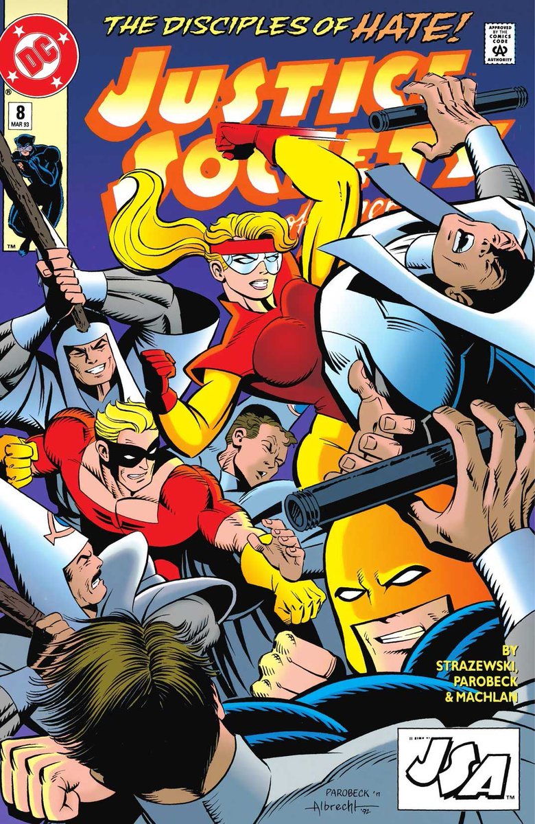 FWPodcasts's tweet image. New JSA IN THE 90s PODCAST now available! Dave Steel @DavadSteel & Shag discuss JUSTICE SOCIETY OF AMERICA #8 (1993) by Strazewski & Parobeck! Rick Tyler’s cancer battle, his dad Hourman’s power struggle, and Johnny & Jesse Quick versus a hate group!
fireandwaterpodcast.com/show/jsapresen…