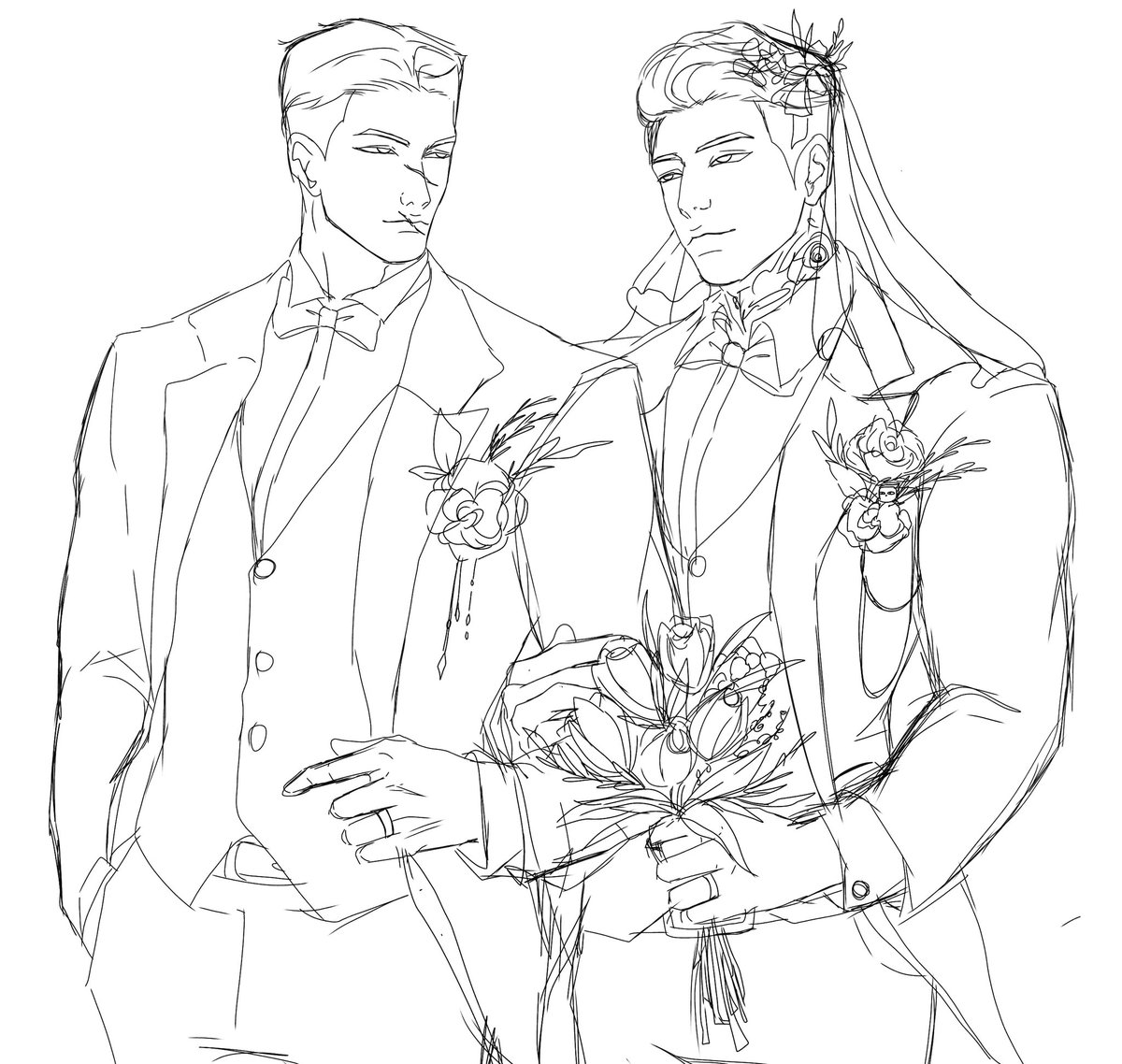 Yeeee I drew their wedding🎉💋