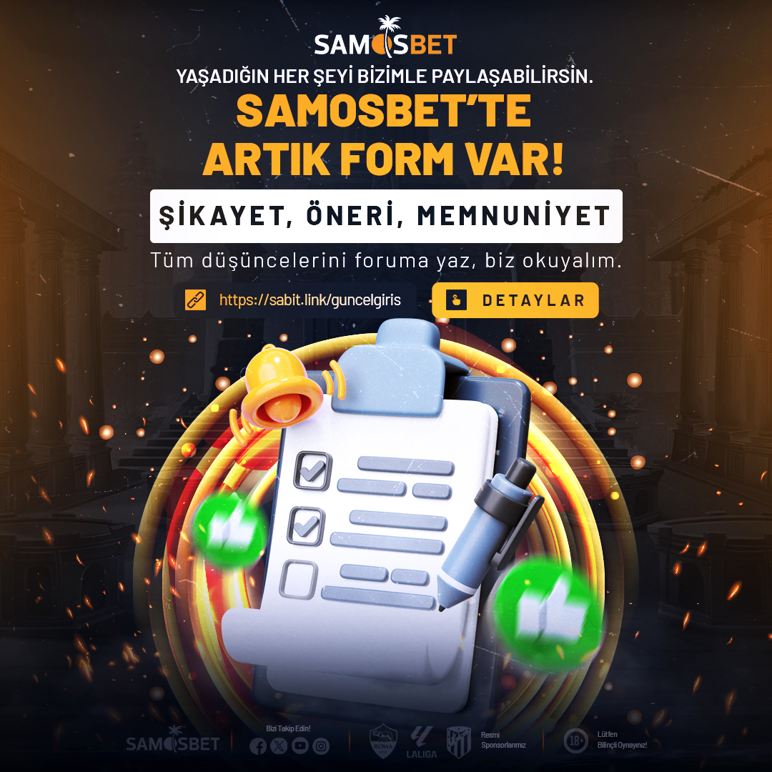 Samosbetsosyal's tweet photo. 📝 Form sistemiyle şikayet, öneri ve memnuniyetini kolayca iletebilirsin. Her mesaj bizde karşılık bulur! ✅

📢 Görüşlerin bizim için değerli. Hemen forma yaz, sesin duyulsun! 💬

FORM : https://t.co/q4hfopRnaL

🔷 Güncel Giriş : https://t.co/Xbp79O9GzN https://t.co/VAiWR98A0z