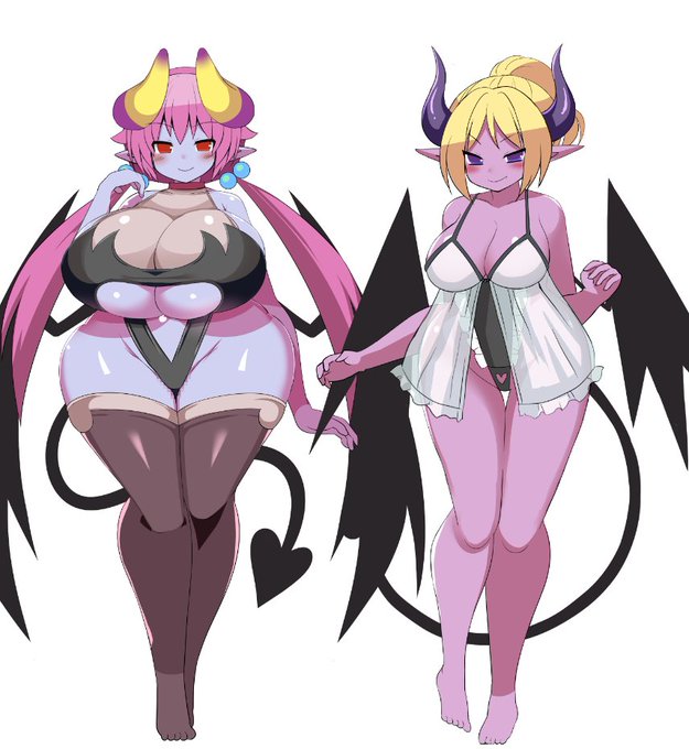 次作登場キャラ暫定立ち絵清書(色も仮置き)
マリーネと並べてみる😈 