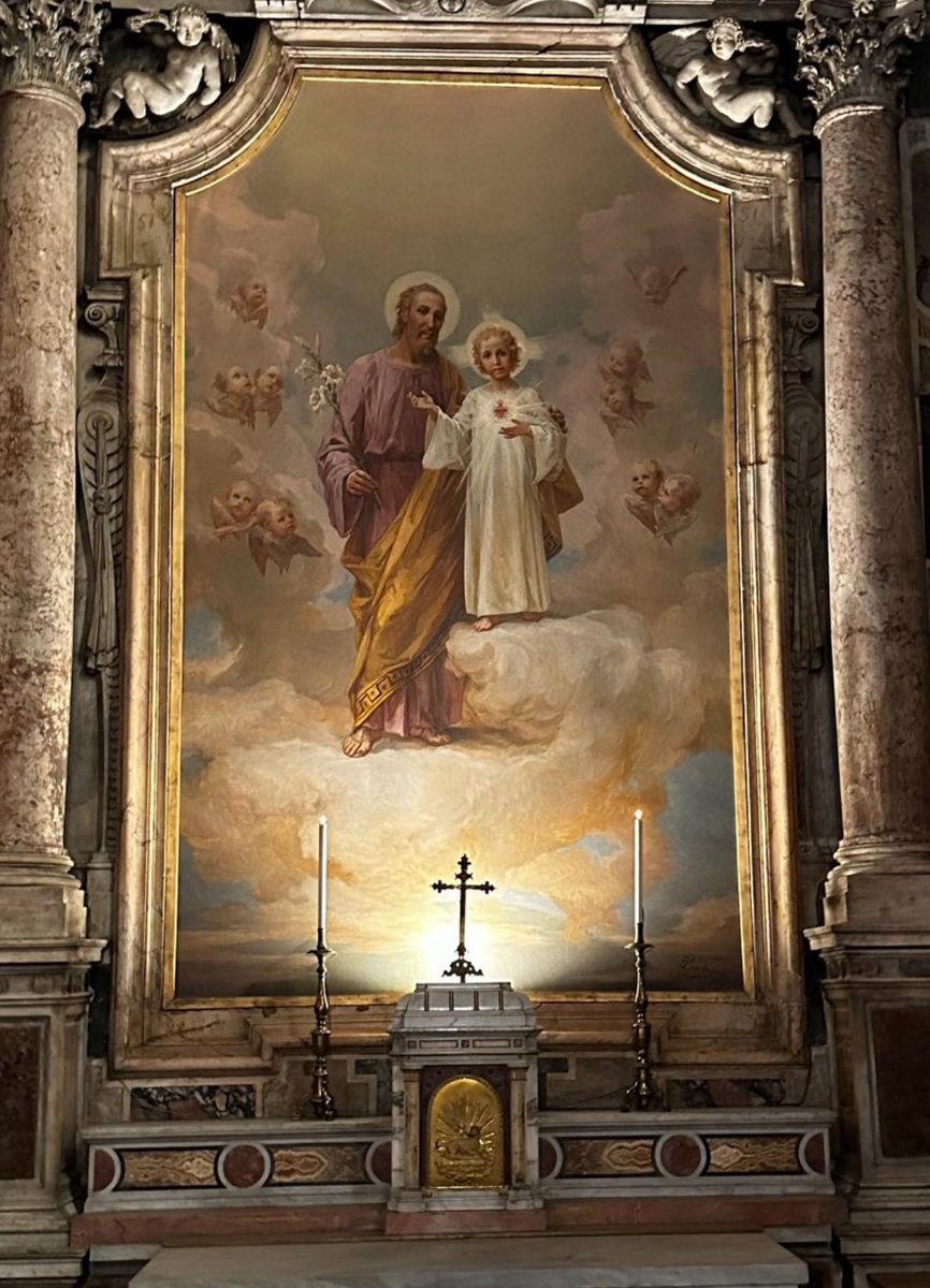 CatholicFQ's tweet photo. I took this beautiful photo of Saint Joseph and Jesus on my first trip to Rome.  Happy Father’s Day. https://t.co/kQZHeoTpBM