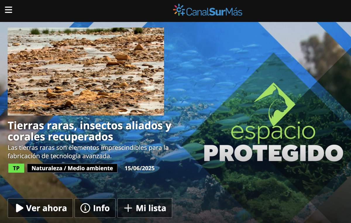 Las valiosas "tierras raras" están presentes en las aguas contaminadas de los ríos #Tinto y #Odiel. Hoy acompañamos a un grupo de especialistas de <a href="/UniHuelva/">Universidad de Huelva</a>  que estudian su posible aprovechamiento. Documental en #EspacioProtegido de <a href="/canalsur/">CanalSur</a> 
canalsurmas.es/videos/detail/…