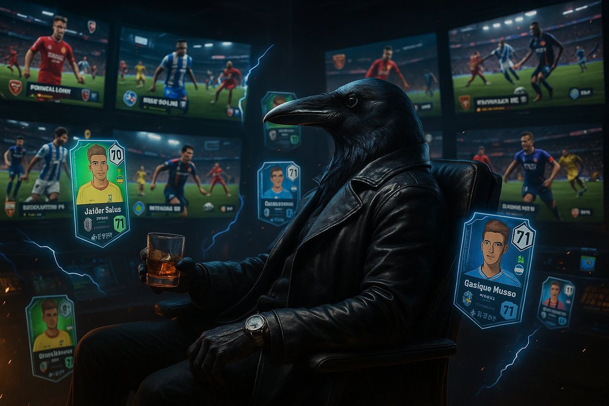 🧵 THE RAVEN WATCHES – SEASON 6

🦅 14 players. 11 clubs.
The web is already woven.
The Raven watches. Calculates. Decides.

Screens on.
Data flowing.
#NestGroup is deployed.

👇

🎯 The Raven’s Assets. Clubs. Judgments.

🟢 Biergarten Ballers – @Sorarelex
👉 Bond earns every
