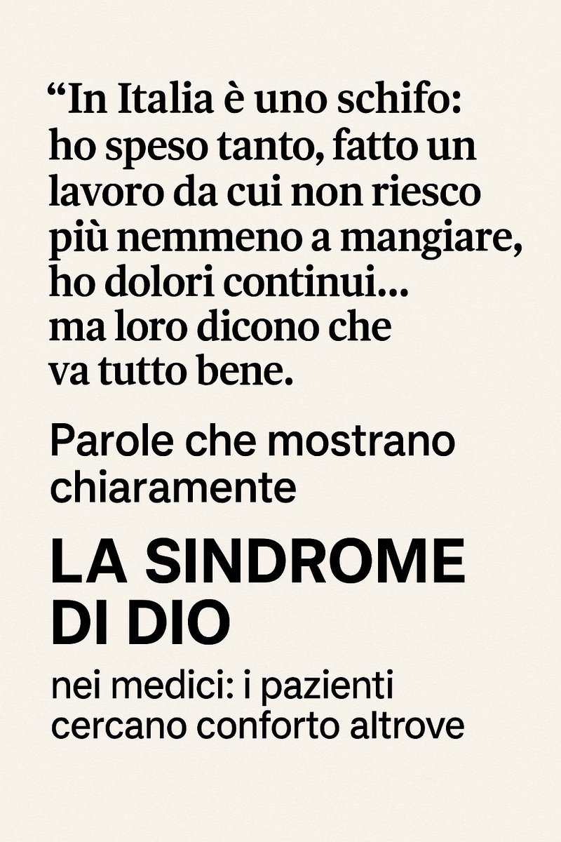 VittimeDispMed's tweet photo. La sindrome di Dio... https://t.co/F8ba0PFqsi