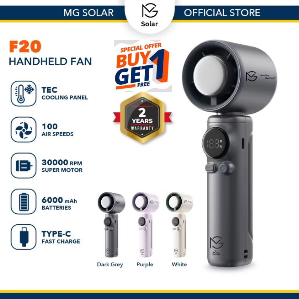 Check out MG Handheld Fan Portable Turbo Fan High Speed Kipas Mini Fan Cooler 100 Level Adjustment LED Display 23H 6000mAh Gift for RM54.90 - RM82.86. Get it on Shopee now! s.shopee.com.my/8fGcdXuVqM?sha…