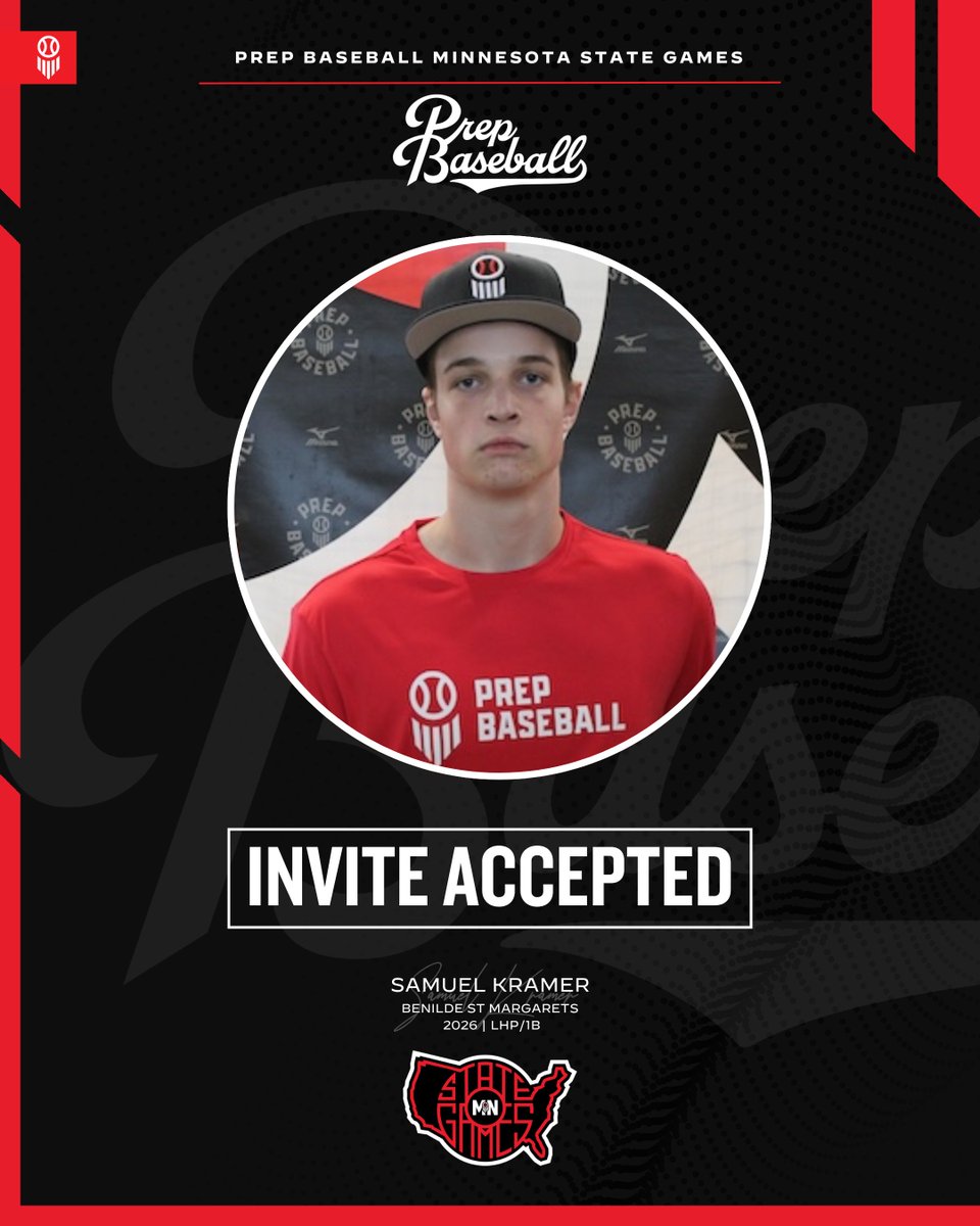 Prep Baseball Minnesota (@prepbaseballmn) on Twitter photo 𝗠𝗶𝗻𝗻𝗲𝘀𝗼𝘁𝗮 𝗦𝘁𝗮𝘁𝗲 𝗚𝗮𝗺𝗲𝘀: 𝘐𝘯𝘷𝘪𝘵𝘦 𝘈𝘤𝘤𝘦𝘱𝘵𝘦𝘥 ✅
Samuel Kramer | <a href="/kramer48/">Sam_Kramer48</a>
ℹ️ 2027, LHP/1B, Benilde St. Margarets
👤 loom.ly/VcQQd8Q
𝘙𝘦𝘲𝘶𝘦𝘴𝘵 𝘺𝘰𝘶𝘳 𝘪𝘯𝘷𝘪𝘵𝘦 ➡️ loom.ly/CyEX7OM 𝗠𝗶𝗻𝗻𝗲𝘀𝗼𝘁𝗮 𝗦𝘁𝗮𝘁𝗲 𝗚𝗮𝗺𝗲𝘀: 𝘐𝘯𝘷𝘪𝘵𝘦 𝘈𝘤𝘤𝘦𝘱𝘵𝘦𝘥 ✅
Samuel Kramer | <a href="/kramer48/">Sam_Kramer48</a>
ℹ️ 2027, LHP/1B, Benilde St. Margarets
👤 loom.ly/VcQQd8Q
𝘙𝘦𝘲𝘶𝘦𝘴𝘵 𝘺𝘰𝘶𝘳 𝘪𝘯𝘷𝘪𝘵𝘦 ➡️ loom.ly/CyEX7OM