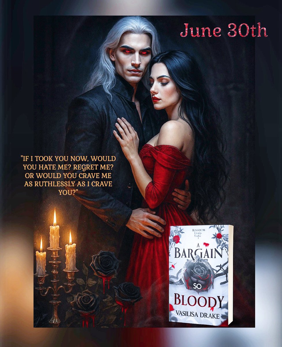 Just finished A Bargain So Bloody by Vasilisa Drake and I’m OBSESSED. 🖤🩸
Brooding vampire ✔️
Enemies to lovers ✔️
Slow burn + intense chemistry ✔️
The audio ARC had me hooked from chapter one. 
Add this one to your TBR ASAP!  #VampireBooks
#abargainsobloody