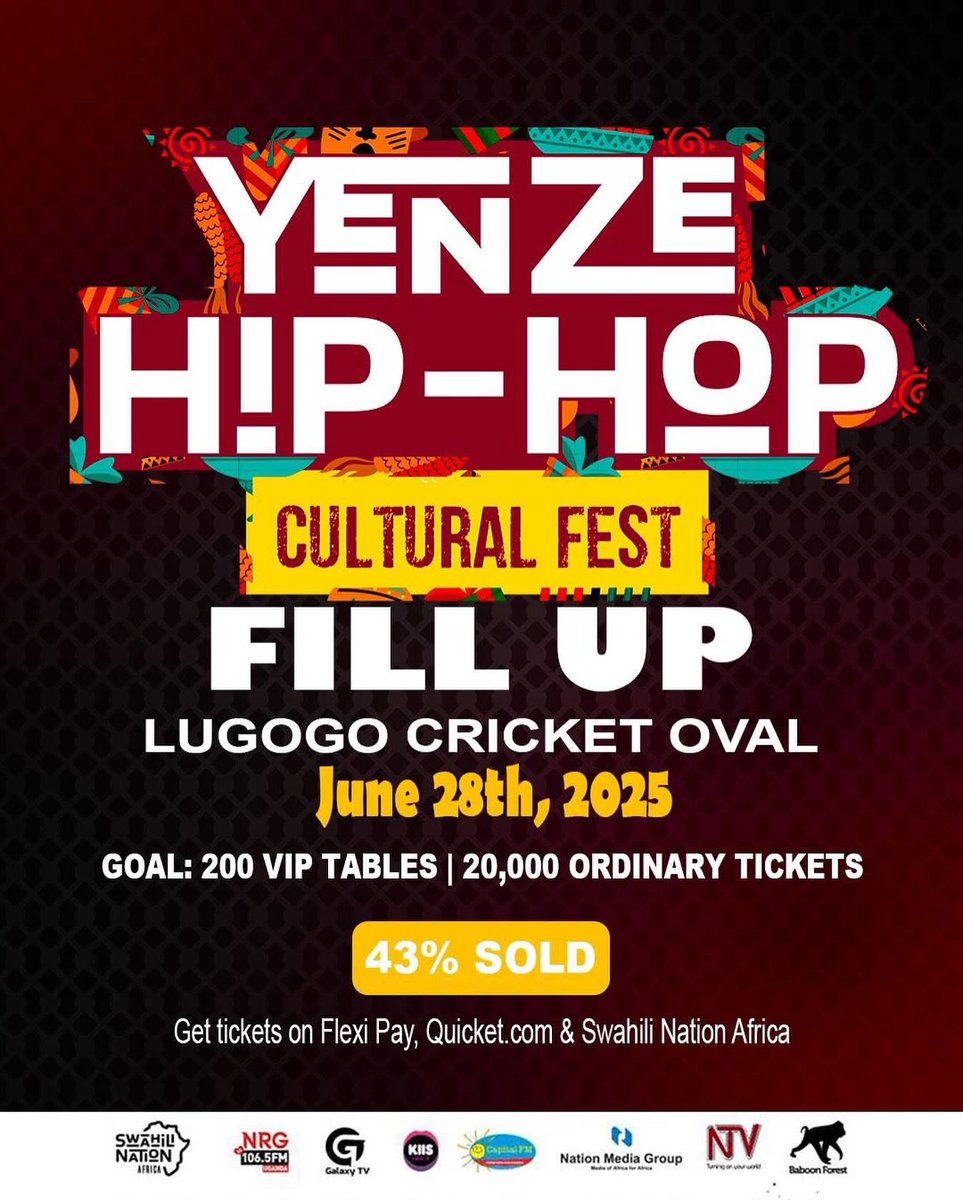 13 Days to go !!! 
The biggest night in Ugandan #Hiphop !!! Get your Ticket: qkt.io/YenzeHipHop #YenzeHipHopFestival #IamHipHopFestival