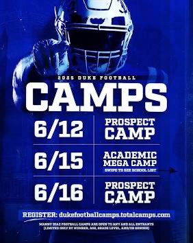 Ready to compete at today’s Academic Mega Camp <a href="/DukeFOOTBALL/">Duke Football</a>