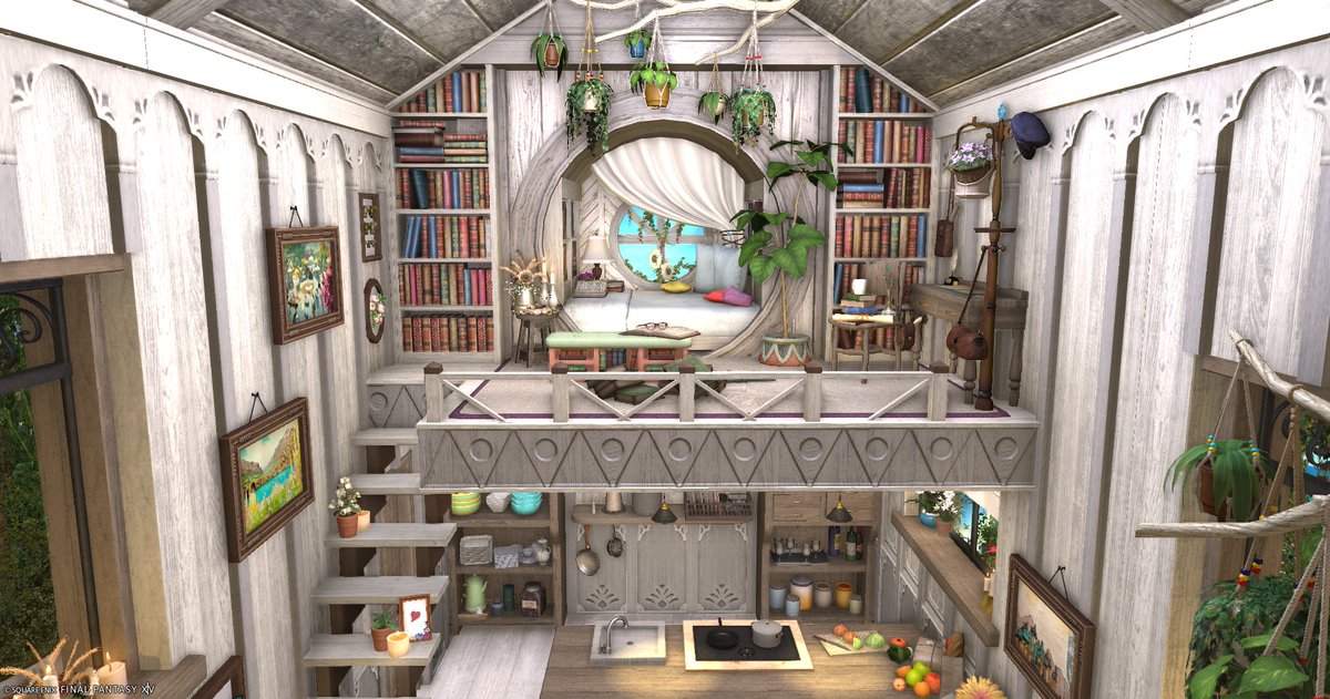 友人宅の代行です。
シャビーシックな内装をイメージして作りました。

#FF14ハウジング #FF14housing #FF14