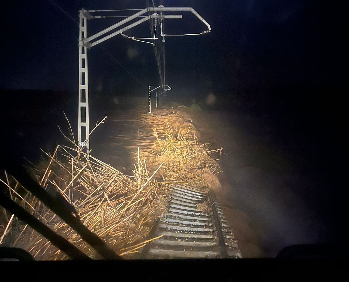 Esto es lo que se encontró en La Zaida el compañero que me dio relevo en Tarragona. No pasó nada más gracias a su profesionalidad y al factor suerte, que estuvo de su lado y pudo frenar a tiempo.

Ser maquinista es muy bonito, pero entraña unos riesgos que uno ni se imagina.