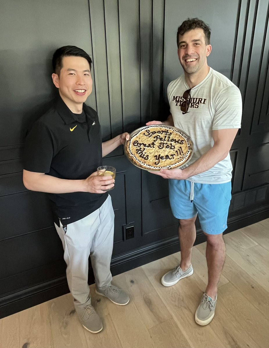 NuelleSportsMD's tweet image. Great time celebrating our Sports fellows Joseph Anderson & Arthur Chou yesterday.
At @MizzouOrtho we know how to have a good time-BBQ & fun in the sun ☀️!