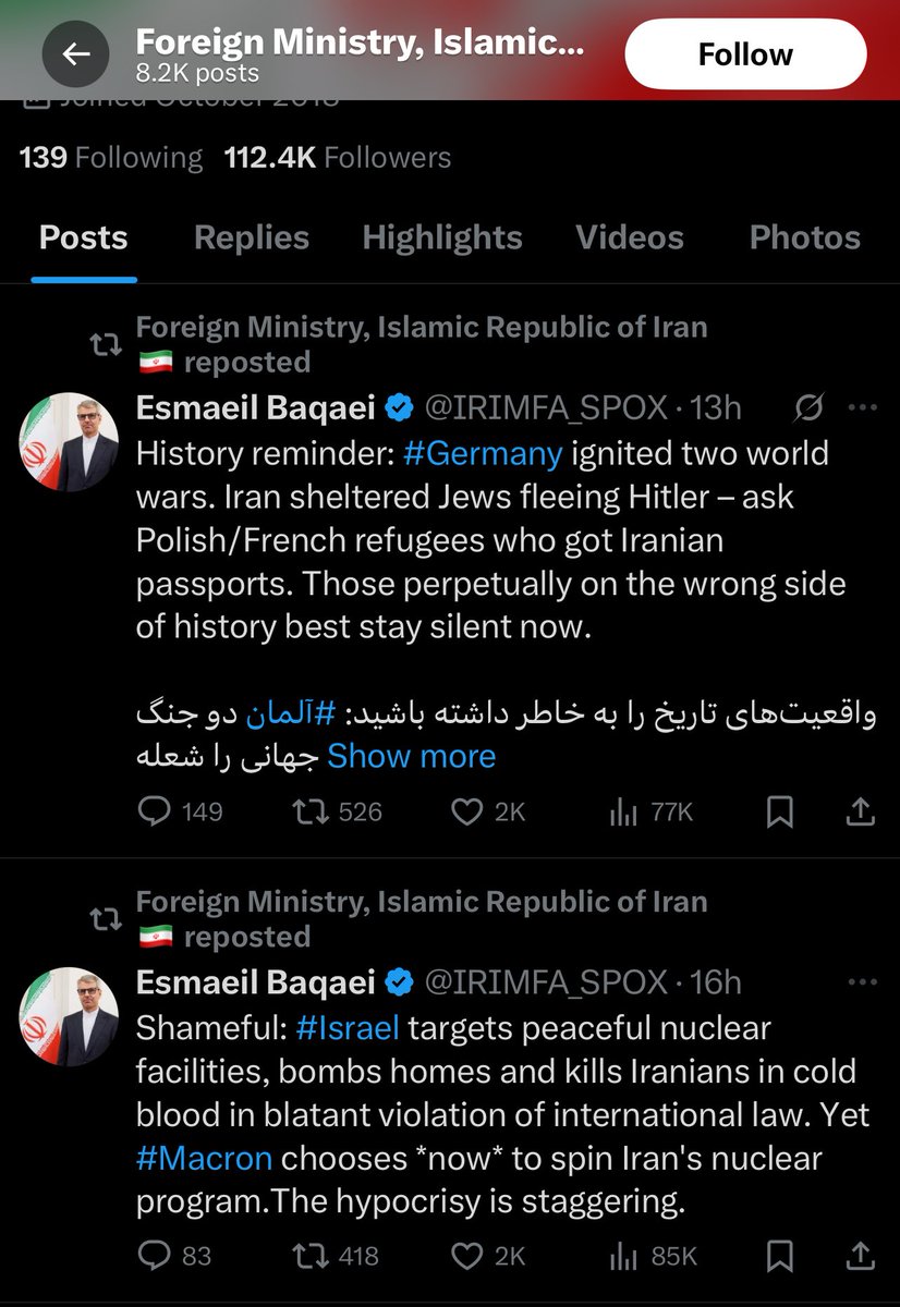 FawwazCa's tweet photo. @mbinaltheeb اذا ايران تذكر العالم ان لها دور برعاية الصهاينه. وتقولي ان ايران صنعت من نفسها شي .. ( عزيزي ) ايران اول من اعترف ب اسرائيل ومع الاعتراف وقعو لها بريطانيا وامريكا مشروع تطوير الصواريخ. وسلمو لها العراق بعد سقوط صدام و سوريا لبنان ورى بعض. امسح تغريدتك وجهك بارد https://t.co/WFzx6t08xH