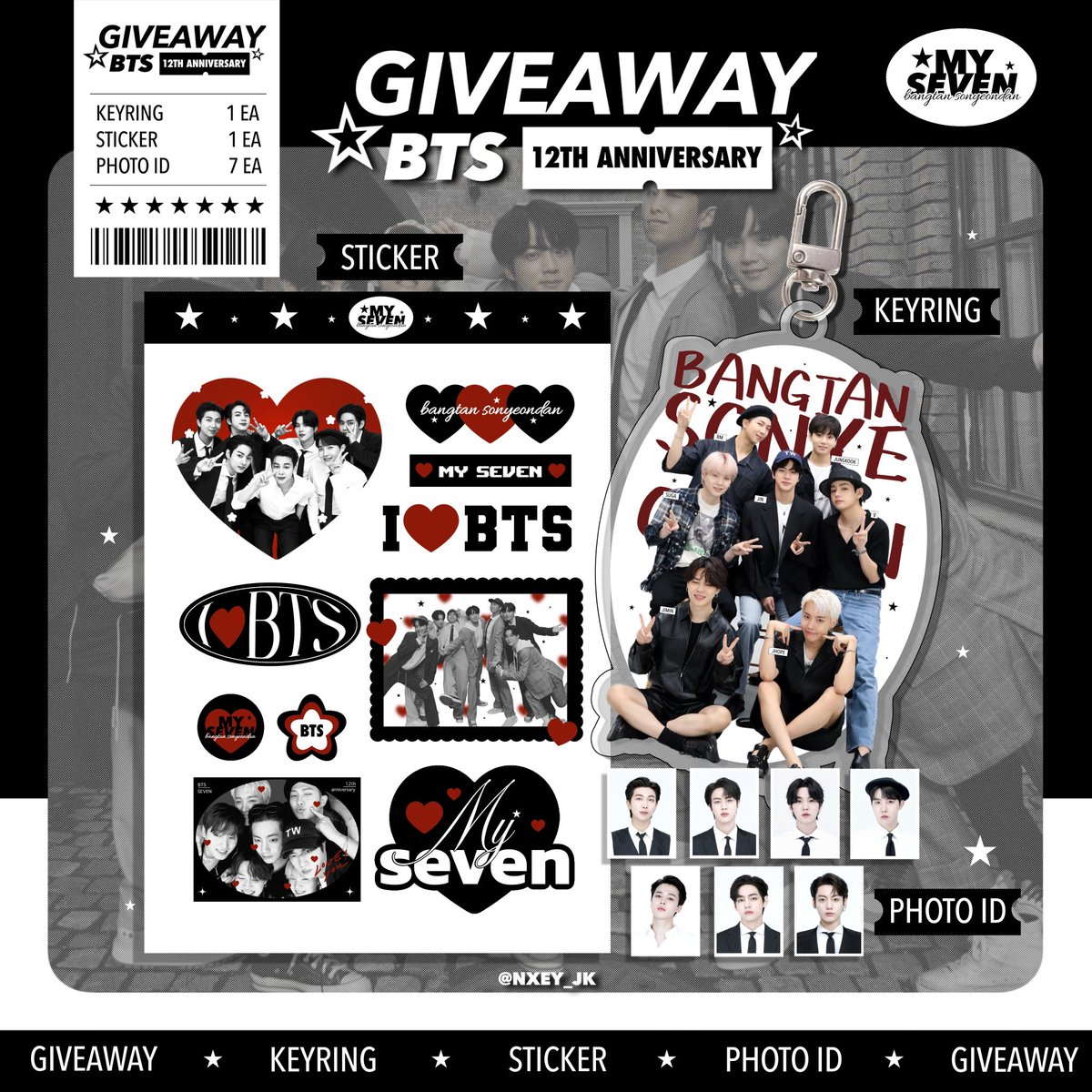pls kindly rt ★

✶⋆.˚ Giveaway #BTS12thAnniversary

ᯓ★ Only 12 set 

form : 02/07/2025 | time 21:00 
Shopping : 55 bath 

More details in mention 
#12yearsWithBTS