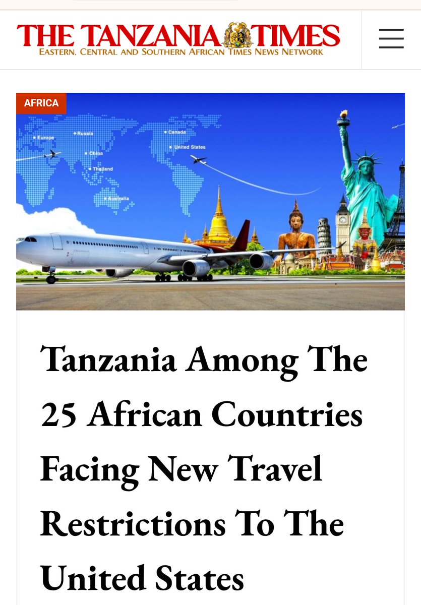 Tanzania faces Travel ban from the United States tanzaniatimes.net/tanzania-among…