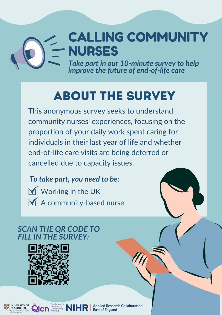 Community nursing colleagues in the UK - please could you help with our short survey study. We have 1300 participants and keen to reach 1400 if we can

Please share too!  Survey: cambridge.eu.qualtrics.com/jfe/form/SV_9X…