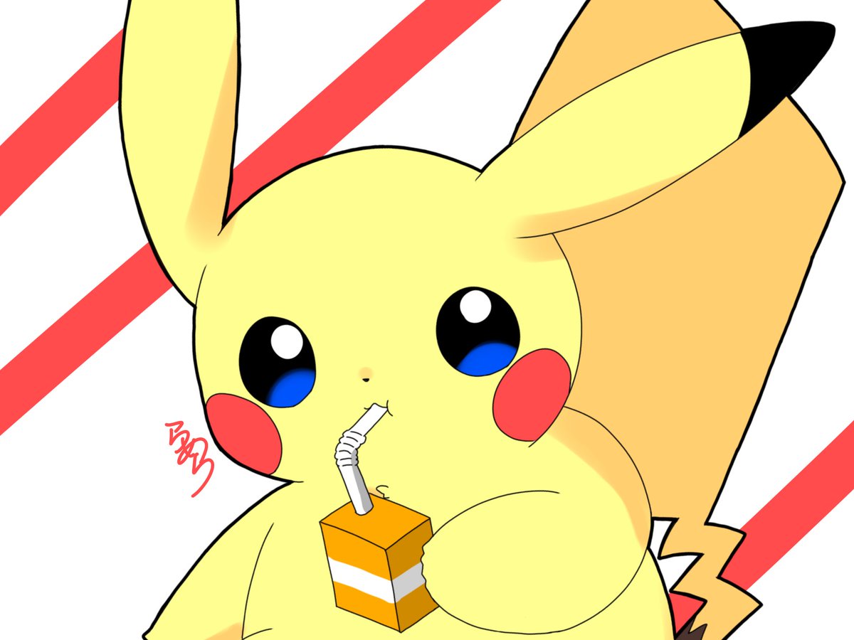 ドリンクで充電中🔋🥤
#うぃーくえんどピカチュウ