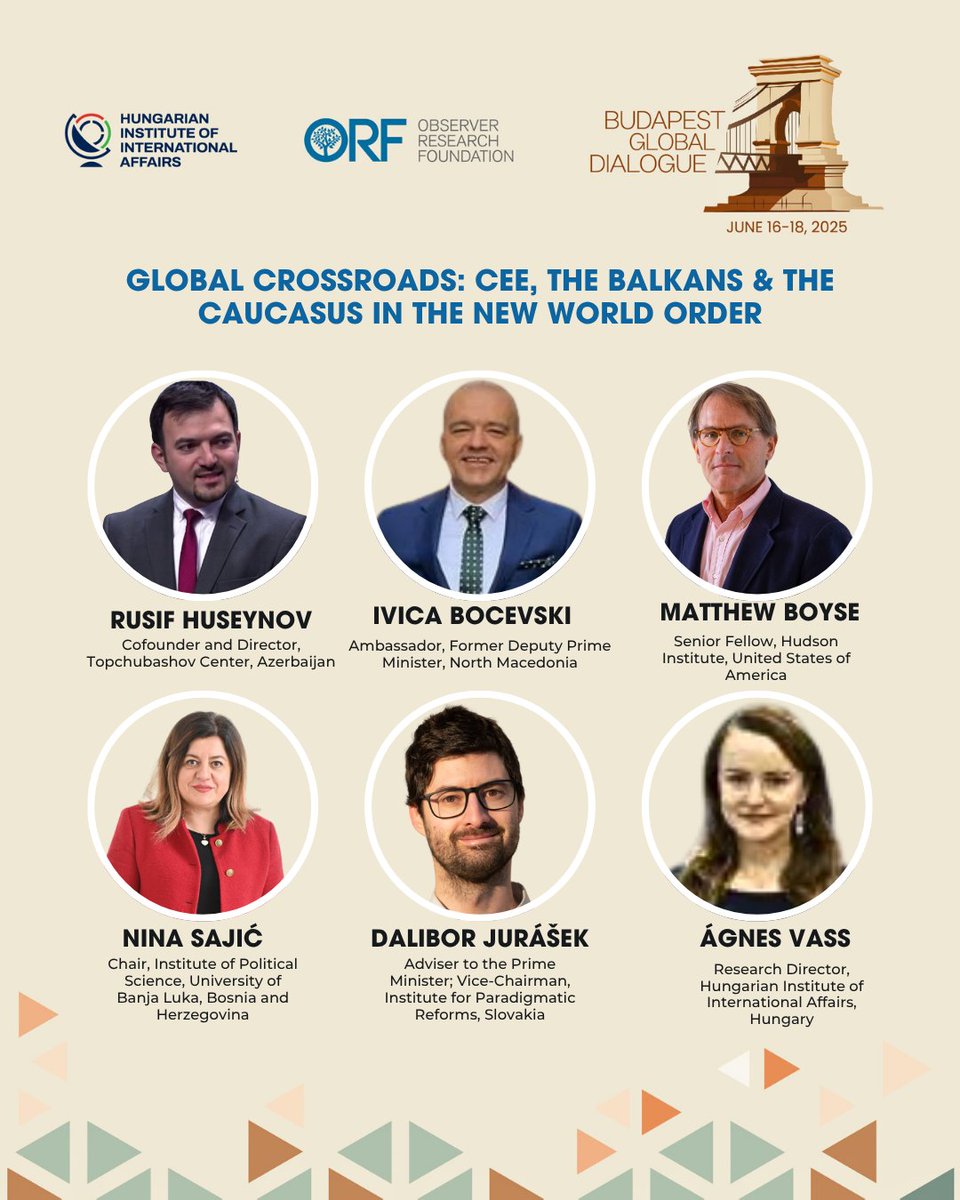 Global Crossroads: CEE, the Balkans &amp; the Caucasus in the New World Order

Featuring: <a href="/RusifHuseynov2/">Rusif Huseynov</a>, <a href="/IvicaBocevski/">Ivica Bocevski 🇲🇰</a>, <a href="/Matt_Boyse/">Matt Boyse</a>, Nina Sajić, Dalibor Jurášek &amp; <a href="/Vass_Agneska/">Agnes Vass</a>

#BudapestGlobalDialogue2025

Know more 👉or-f.org/33911