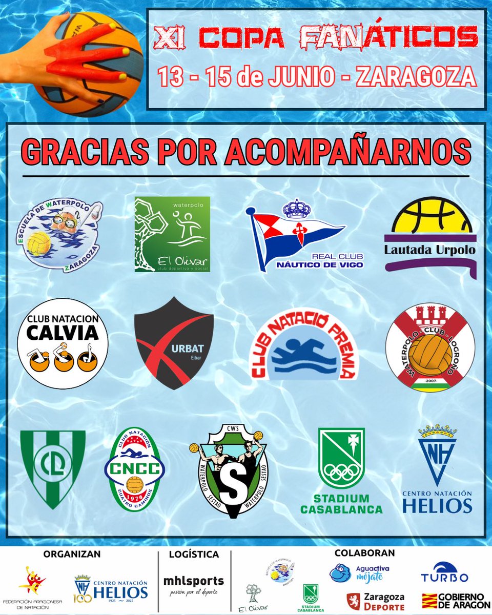 Gracias a todos los equipos participantes de la XI COPA FANÁTICOS por acompañarnos y hacernos vibrar en cada partido...

¡Hasta la próxima!🤽‍♀️👏🏻😘