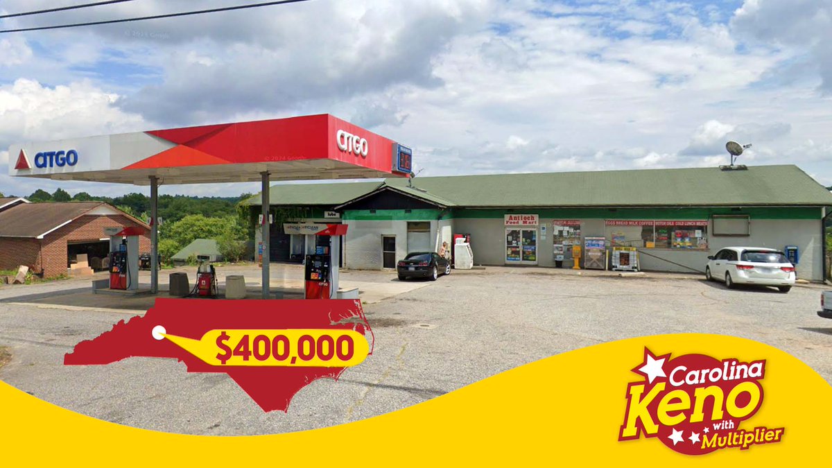 A lucky #NCLottery player tried their luck playing Carolina #Keno yesterday and won a $400,000 prize! The winner played $4 per draw and matched 10/10 spots with a 2X Multiplier. The winning ticket was sold at Antioch Food Mart on NC 18 US 64 in #Morganton. Way to go!