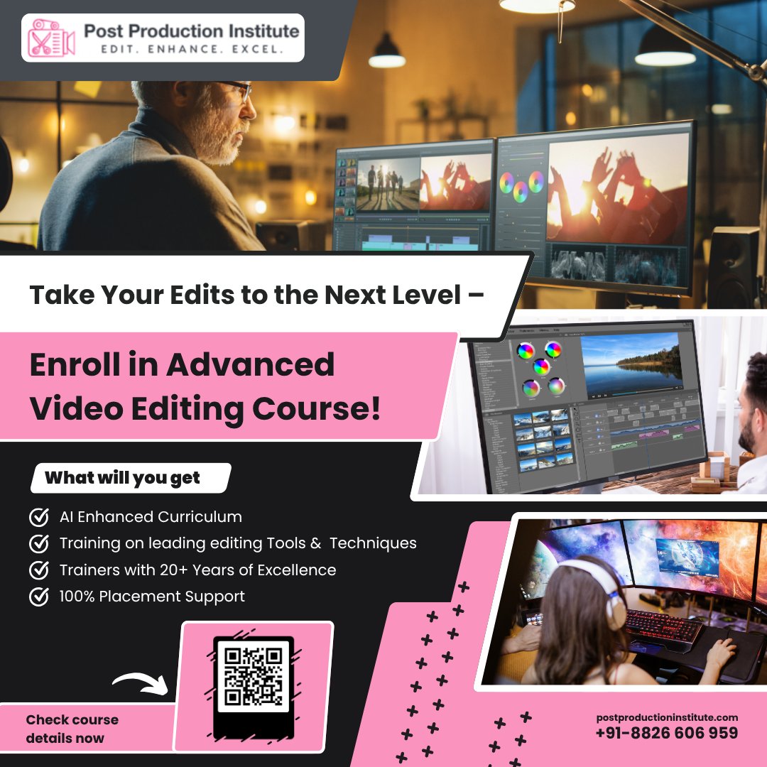 VarunSh47636609's tweet image. Ready to turn your raw footage into cinematic magic? ✨
Join the Advanced Video Editing Course at Post Production Institute and master the art of seamless storytelling 
 
👉 Explore course details: postproductioninstitute.com/course/advance…
 
#VideoEditingPro #PostProductionMagic #videoediting